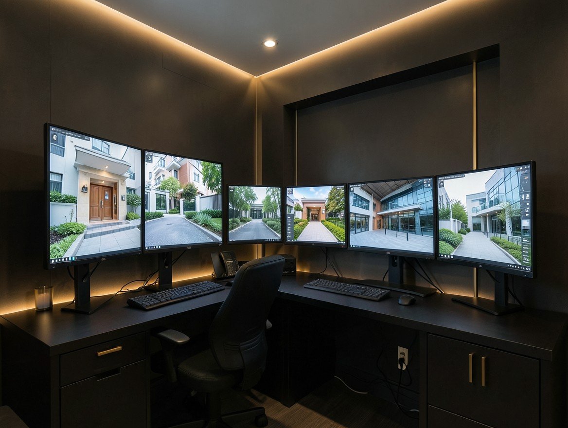 Monitores de un sistema de videovigilancia